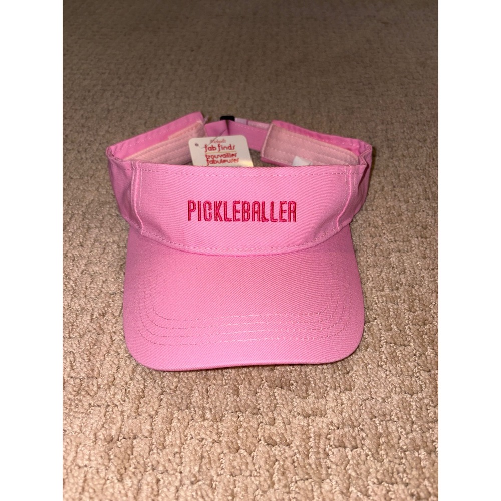 Michaels Fab Finds Pink Pickleballer Embroidered Sun‎ Visor Adjustable NWT
